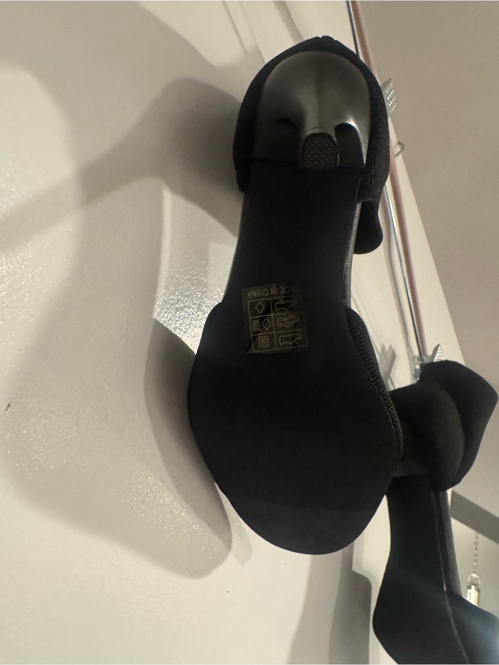 Newbella Black Open Toe Ankle Wrap Stiletto Heels Size 5 Like New — image 4 of 8